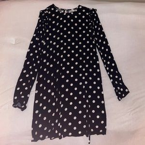 Reformation Belford Ruffle Sleeve Polka Dot Dress